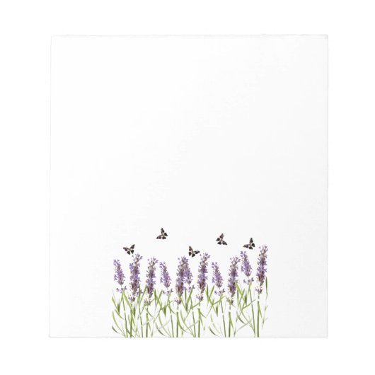Lavendel und Schmetterlinge Notizblock (Vorderseite)