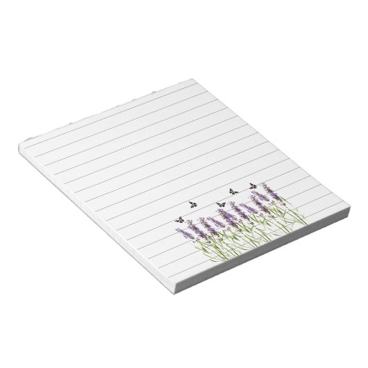 Lavendel und Schmetterlinge Notizblock (angewinkelt)