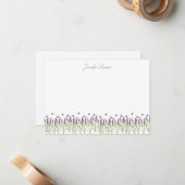 Lavendel und Schmetterlinge personalisiert Mitteilungskarte (Vorderseite/Rückseite Beispiel)