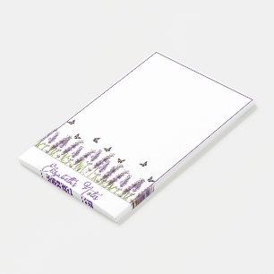 Lavendel und Schmetterlinge personalisiert Post-it Klebezettel