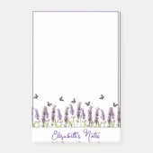 Lavendel und Schmetterlinge personalisiert Post-it Klebezettel (Vorderseite)