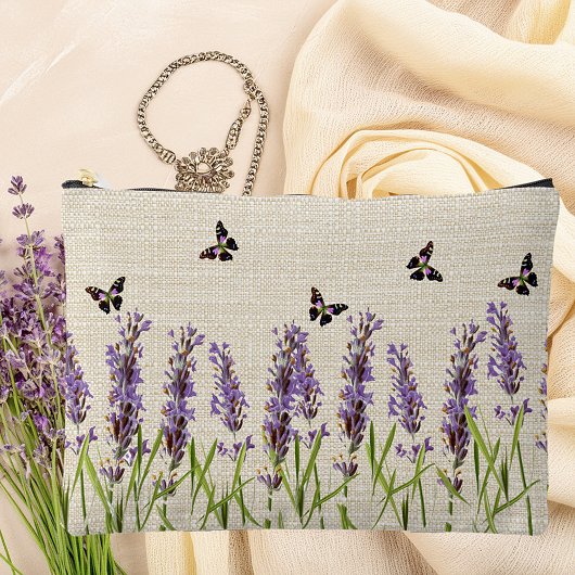 Lavendel und Schmetterlinge Zubehörtasche