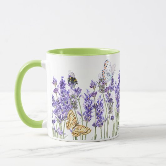 Lavendel und Schrift Tasse (Links)