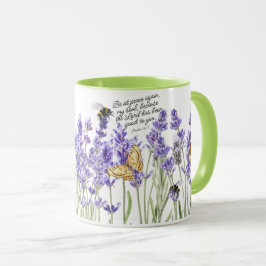 Lavendel und Schrift Tasse
