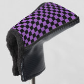 Lavendel und schwarz-kariertes Muster Golf Headcover (3/4 Vorderseite)