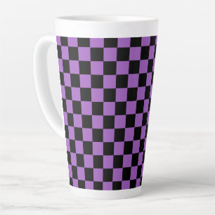 Lavendel und schwarz-kariertes Muster Milchtasse