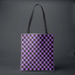 Lavendel und schwarz-kariertes Muster Tasche<br><div class="desc">Das klassische Vermisste Texturmuster. Lila und schwarz kariertes Muster. Einfache geometrische Formen. Minimale Bauweise.</div>