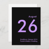 Lavendel und Schwarz Save the Date Ankündigungspostkarte (Vorne/Hinten)