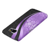 Lavendel und schwarze Damasken, dynamische Streife Case-Mate Samsung Galaxy Hülle (unten)
