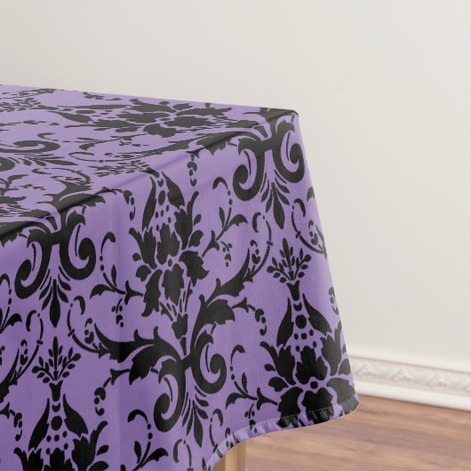Lavendel und schwarzer Damaskettisch Tischdecke (Beispiel)