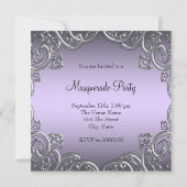 Lavendel- und Schwarzmaske-Party Einladung (Rückseite)