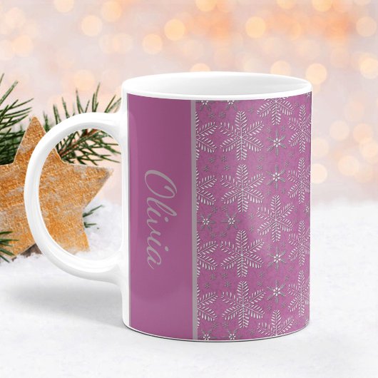 Lavendel und Silberschneeflocken Weihnachtsfeier T Kaffeetasse