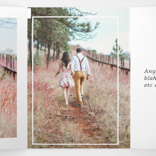 Lavendel und Silver Floral Wedding Dreifach Gefaltete Einladung (Innenseite Mitte)