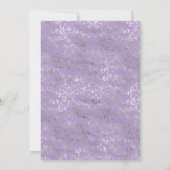Lavendel und Silver Floral Wedding Einladung (Rückseite)
