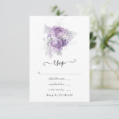 Lavendel und Silver Floral Wedding RSVP Karte (Stehend Vorderseite)