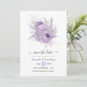 Lavendel und Silver Floral Wedding Save The Date (Stehend Vorderseite)