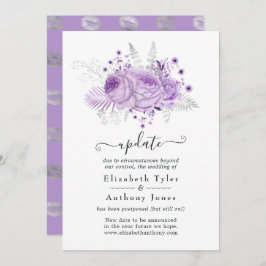 Lavendel und Silver Floral Wedding Update Einladung