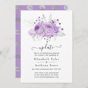 Lavendel und Silver Floral Wedding Update Einladung