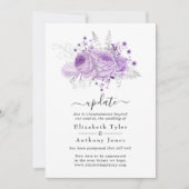 Lavendel und Silver Floral Wedding Update Einladung (Vorderseite)