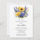 Lavendel und Sonnenblumen Brautpaare Dusche Einladung (Vorderseite)