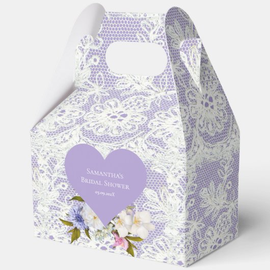 Lavendel und Spitzen-Brautparty Geschenkschachtel (Vorderseite)