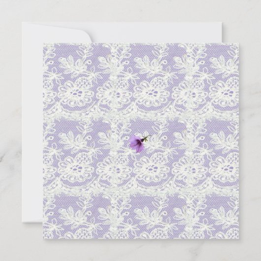 Lavendel- und Spitzen-Herz Bridal-Dusche Einladung (Rückseite)