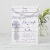 Lavendel und Spitzen-Kollektion Save The Date (Stehend Vorderseite)