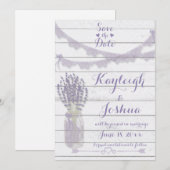 Lavendel und Spitzen-Kollektion Save The Date (Vorne/Hinten)
