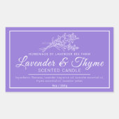 Lavendel und Thyme Duft Kerze lila Rechteckiger Aufkleber (Vorderseite)