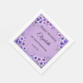 Lavendel- und violette Wildblumen 50. Geburtstag Serviette (Ecke)
