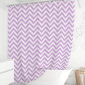 Lavendel und Weiß Zickzack Duschvorhang