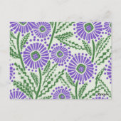 Lavendel- und Weißblock-Druck Postkarte (Rückseite)