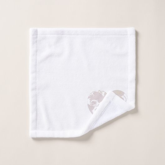 Lavendel- und Weißblumenherzen Badhandtuch Set (Waschlappen)