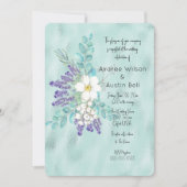 Lavendel und weiße Blume auf türkisfarbenen Böden (Vorderseite)