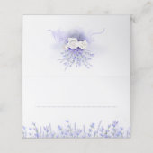 Lavendel und weiße Blume Elegante Hochzeit Platzkarte (Außenseite Aufgefaltet)