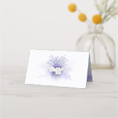Lavendel und weiße Blume Elegante Hochzeit Platzkarte (Rückseite)