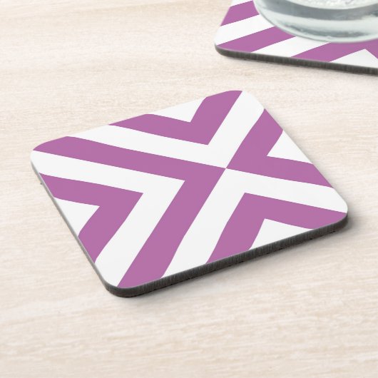Lavendel und weiße Chevronen Getränkeuntersetzer (Linke Seite)