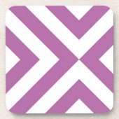 Lavendel und weiße Chevronen Getränkeuntersetzer (Vorderseite)