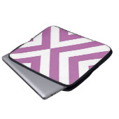 Lavendel und weiße Chevronen Laptopschutzhülle (Vorne Knopf)