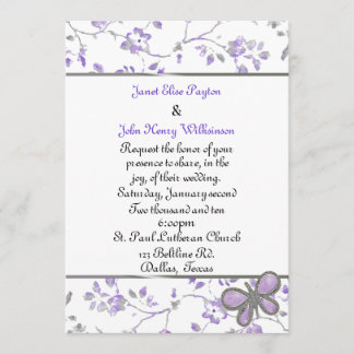 Lavendel und Weiße Hütte Chic Hochzeit Einladung