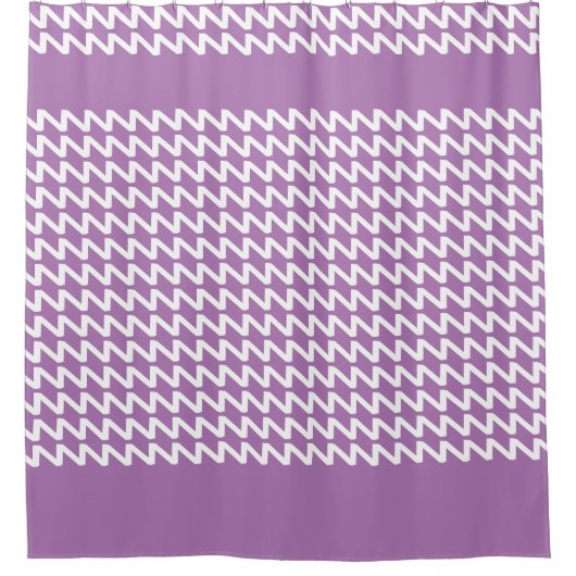Lavendel und weiße moderne Sharp Waves Duschvorhang (Vorderseite)