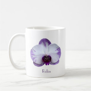 Lavendel- und weiße Orchidee-Kaffeetasse Kaffeetasse