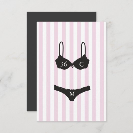 Lavendel und weiße Streifen Junggeselinnen-Abschie Begleitkarte (Vorne/Hinten)