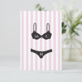 Lavendel und weiße Streifen Junggeselinnen-Abschie Begleitkarte (Stehend Vorderseite)