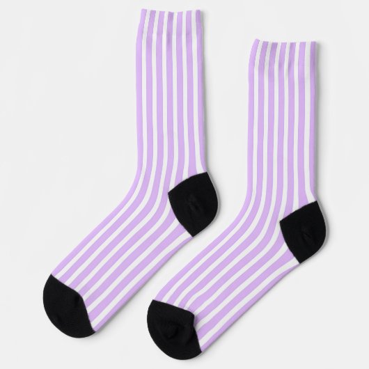 Lavendel und weiße Streifen Socken (Linkes Detail)