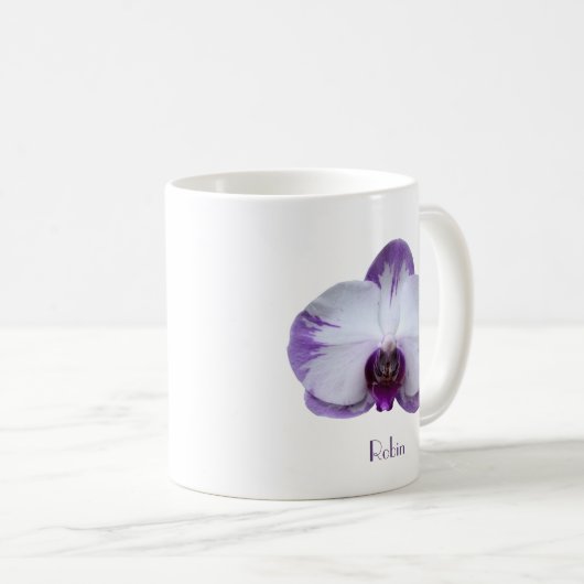 Lavendel- und Weißer Orchideenkaffee Tasse (VorderseiteRechts)