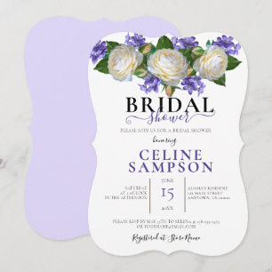 Lavendel und weißes Brautparty Einladung
