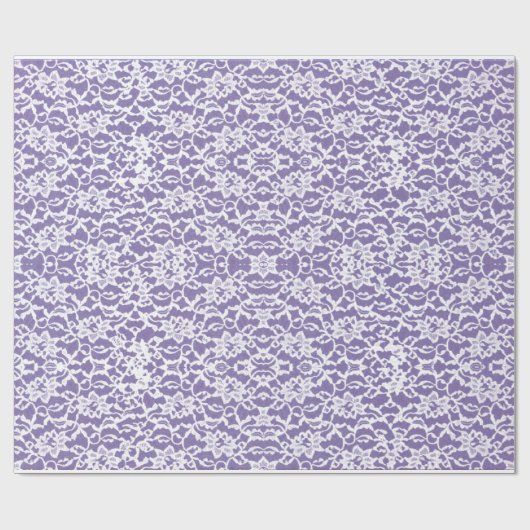 Lavendel und weißes Spitze-Packpapier Geschenkpapier (Flach)
