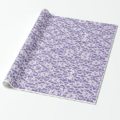 Lavendel und weißes Spitze-Packpapier Geschenkpapier (Ungerollt)