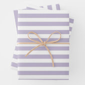 Lavendel- und Weißstreifen-Brautparty Geschenkpapier Set (Beispiel)